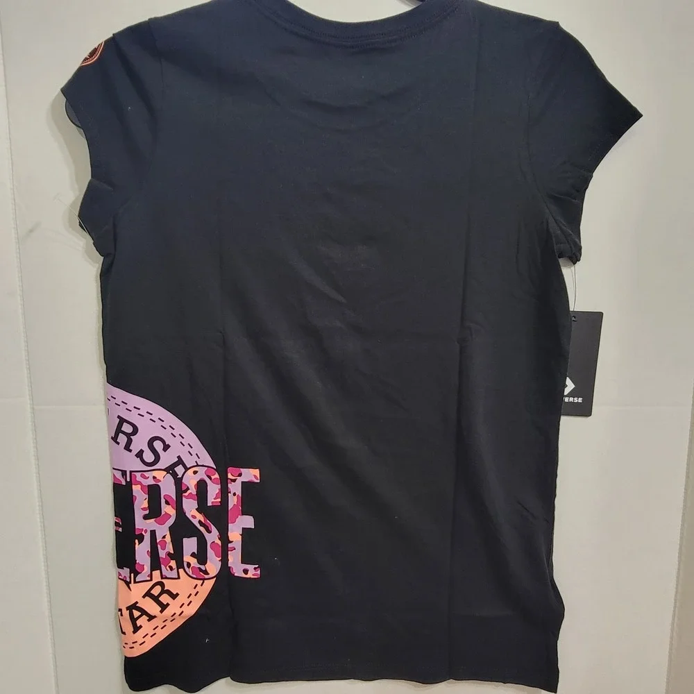 Converse All Star Chuck Taylor T-Shirt Animal Print Girl Youth XLARGE Pink Purpl